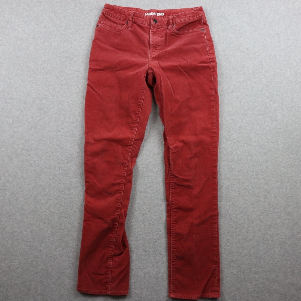 Lands' End Jeans Womens 4 Mid Rise Straight Stretch Flex Corduroy 5-Pocket Pink